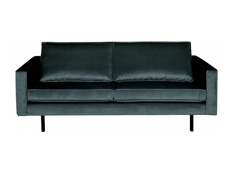 RODEO - Canapé 2 places velours bleu canard