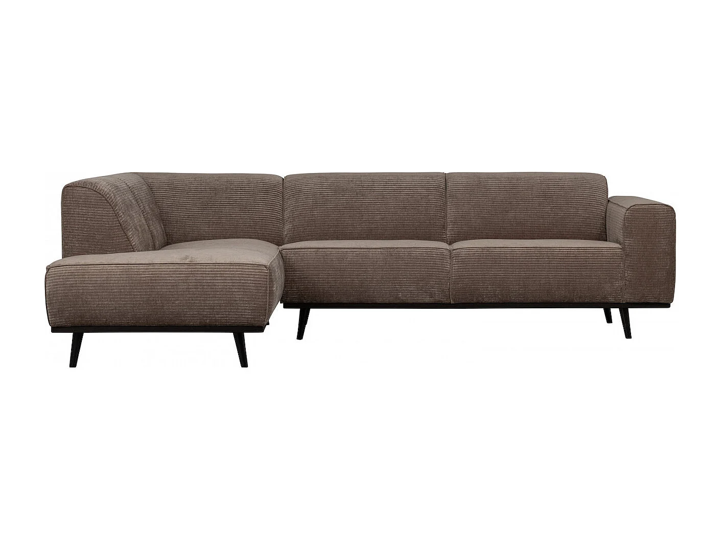 STATEMENT - Canapé d'angle gauche en velours côtelé chic Taupe