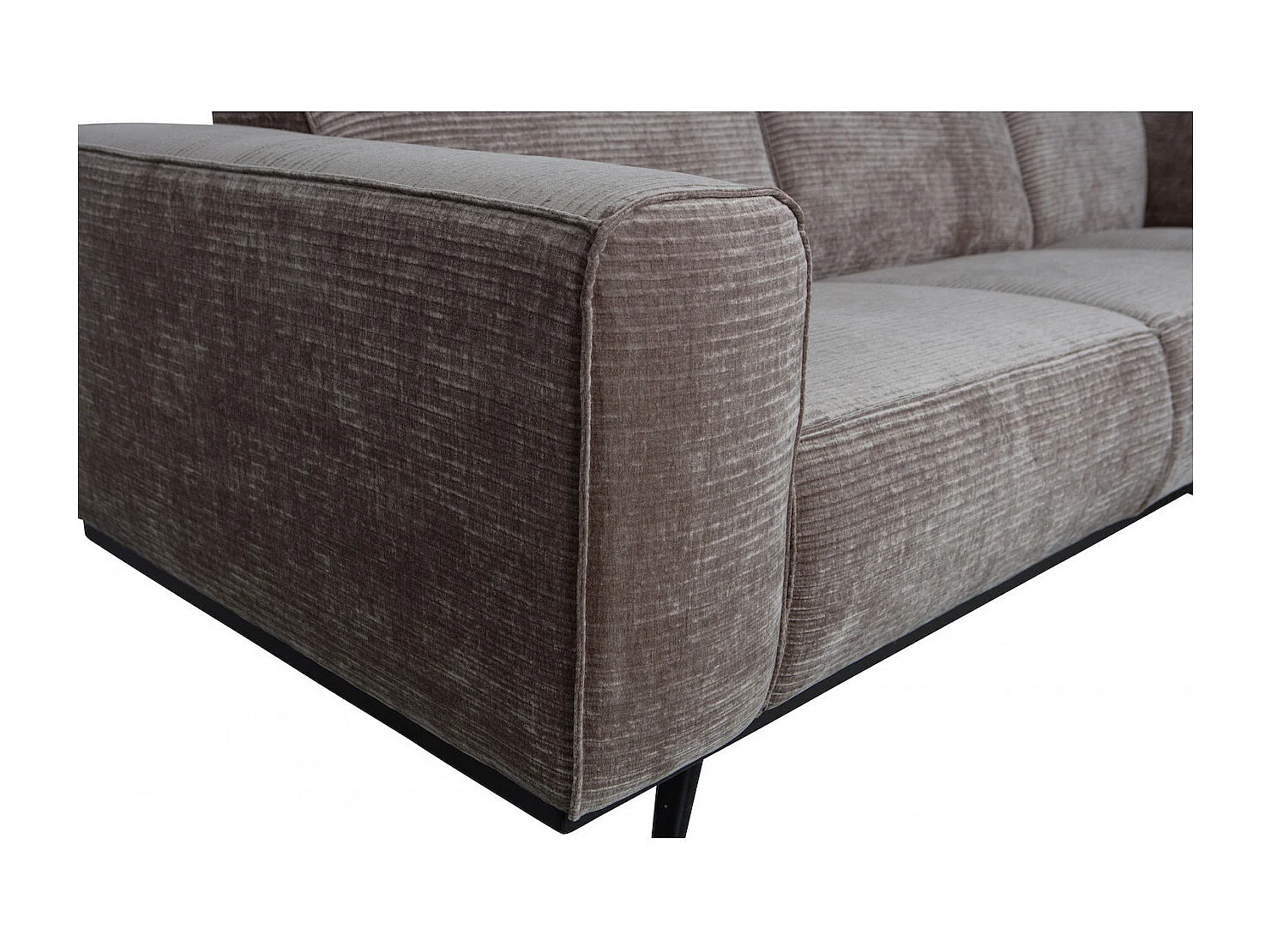 STATEMENT - Canapé d'angle gauche en velours côtelé chic Taupe