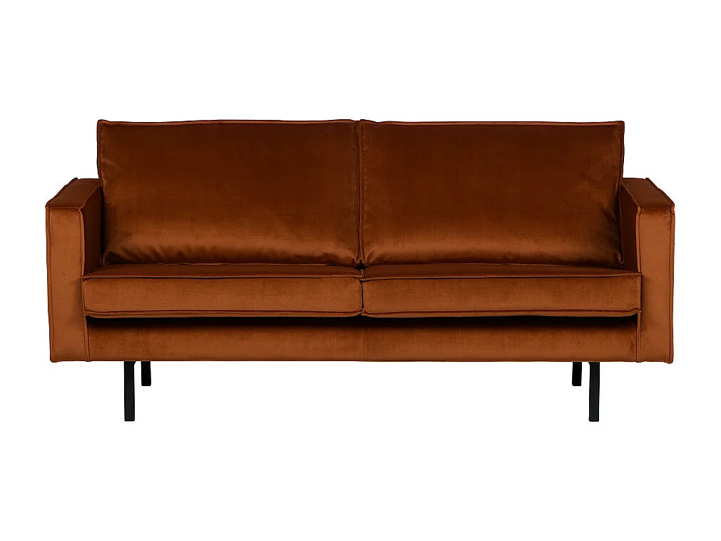 Bronco - Canapé 3 places vintage en velours - Rouille