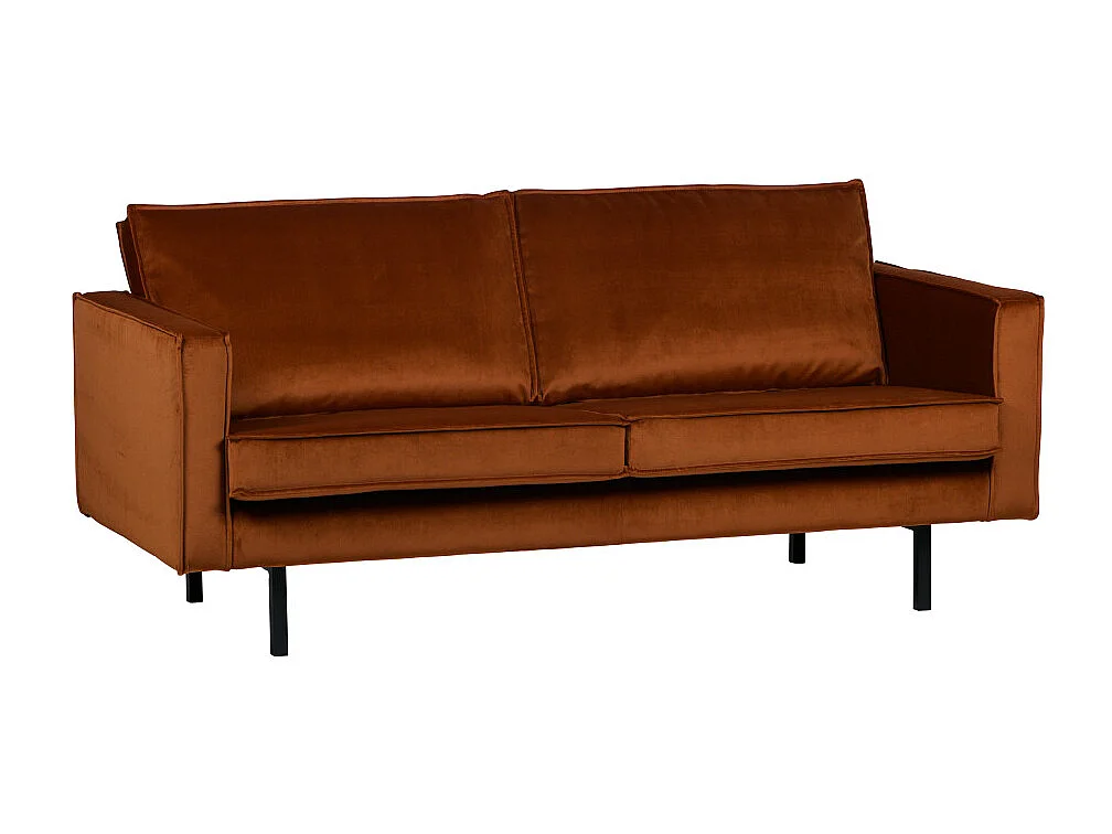 Bronco - Canapé 3 places vintage en velours - Rouille