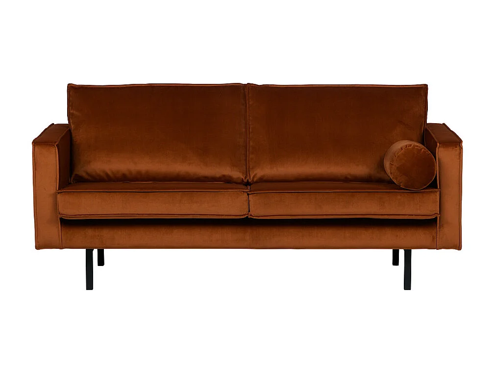 Bronco - Canapé 3 places vintage en velours - Rouille