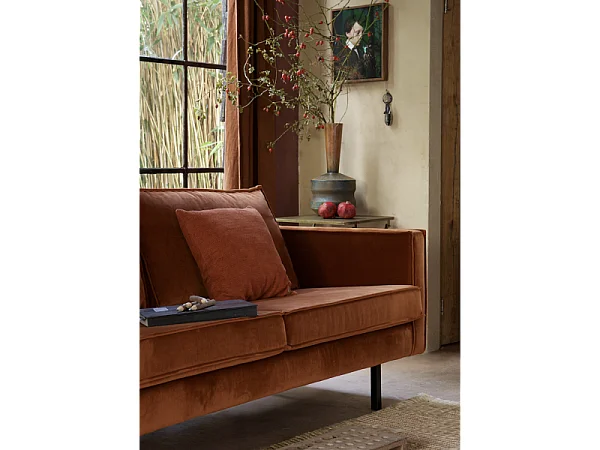 RODEO - Canapé 2 places velours rouille