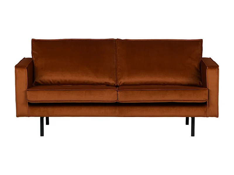 Bronco - Canapé 3 places vintage en velours - Rouille