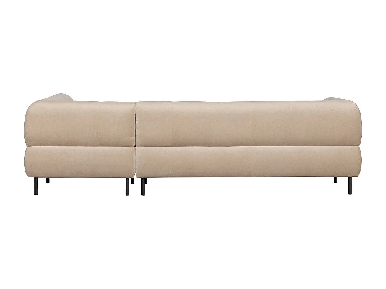 LLOYD - Canapé d'angle droit 5 places en velours sable