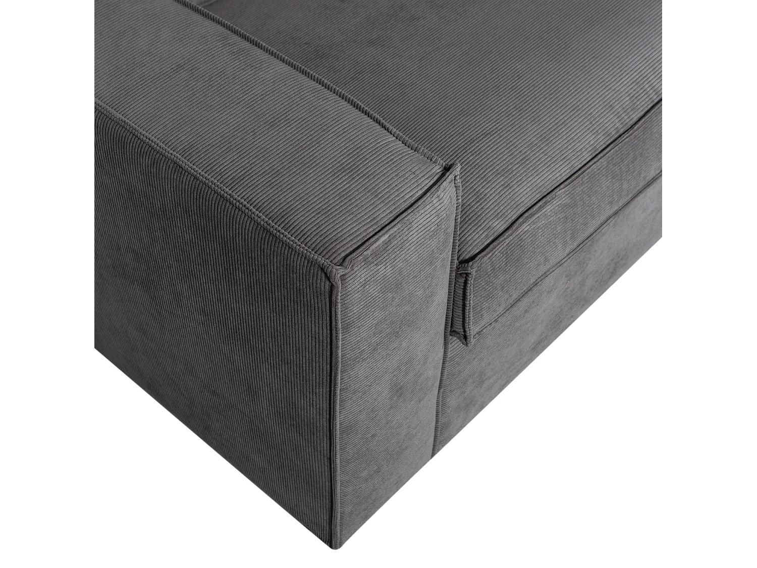 Canapé d'angle 5 places en tissu gris anthracite THOMAS
