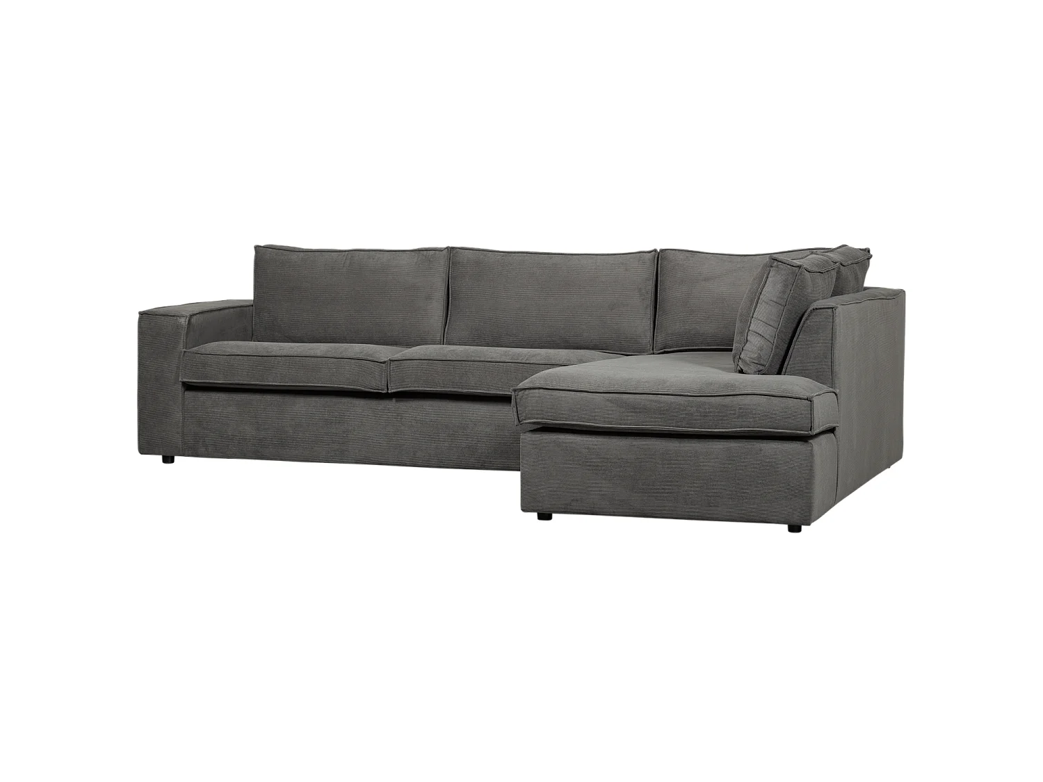 Canapé d'angle 5 places en tissu gris anthracite THOMAS
