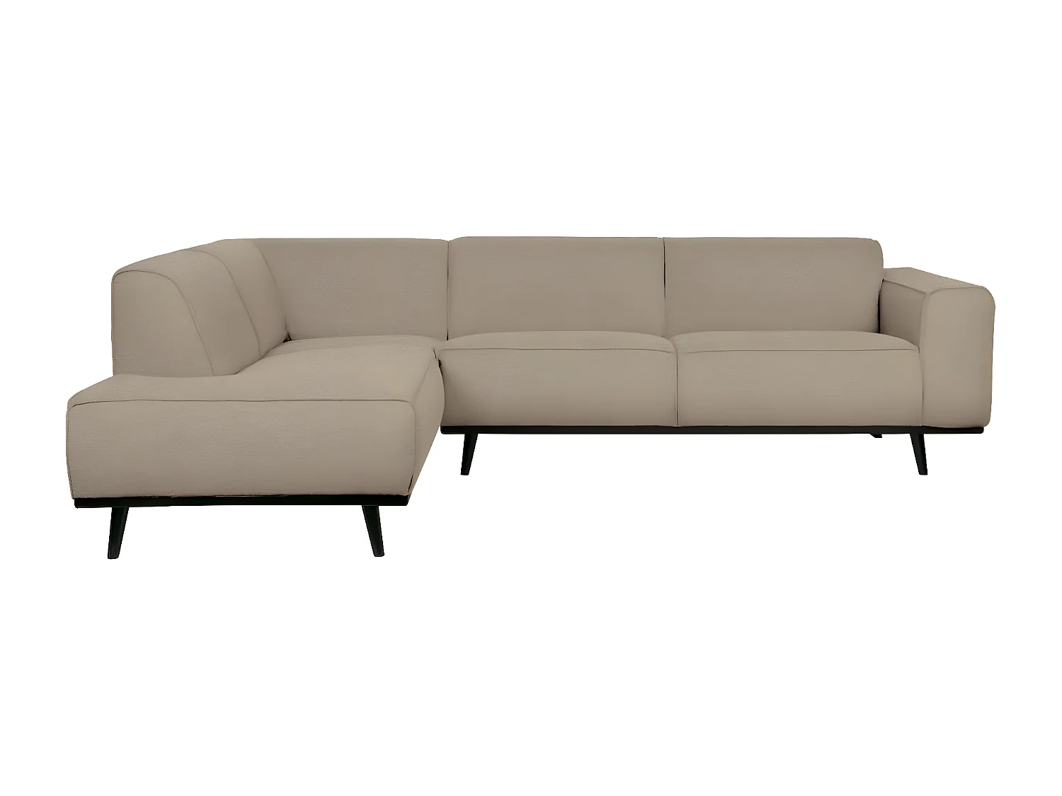 STATEMENT - Canapé d'angle gauche 4 places en tissu bouclé beige