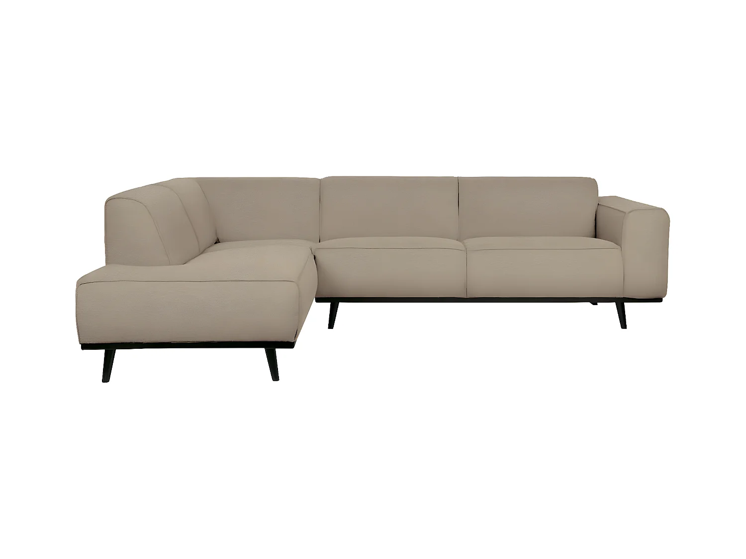 STATEMENT - Ecksofa links 4-Sitzer Stoff beige