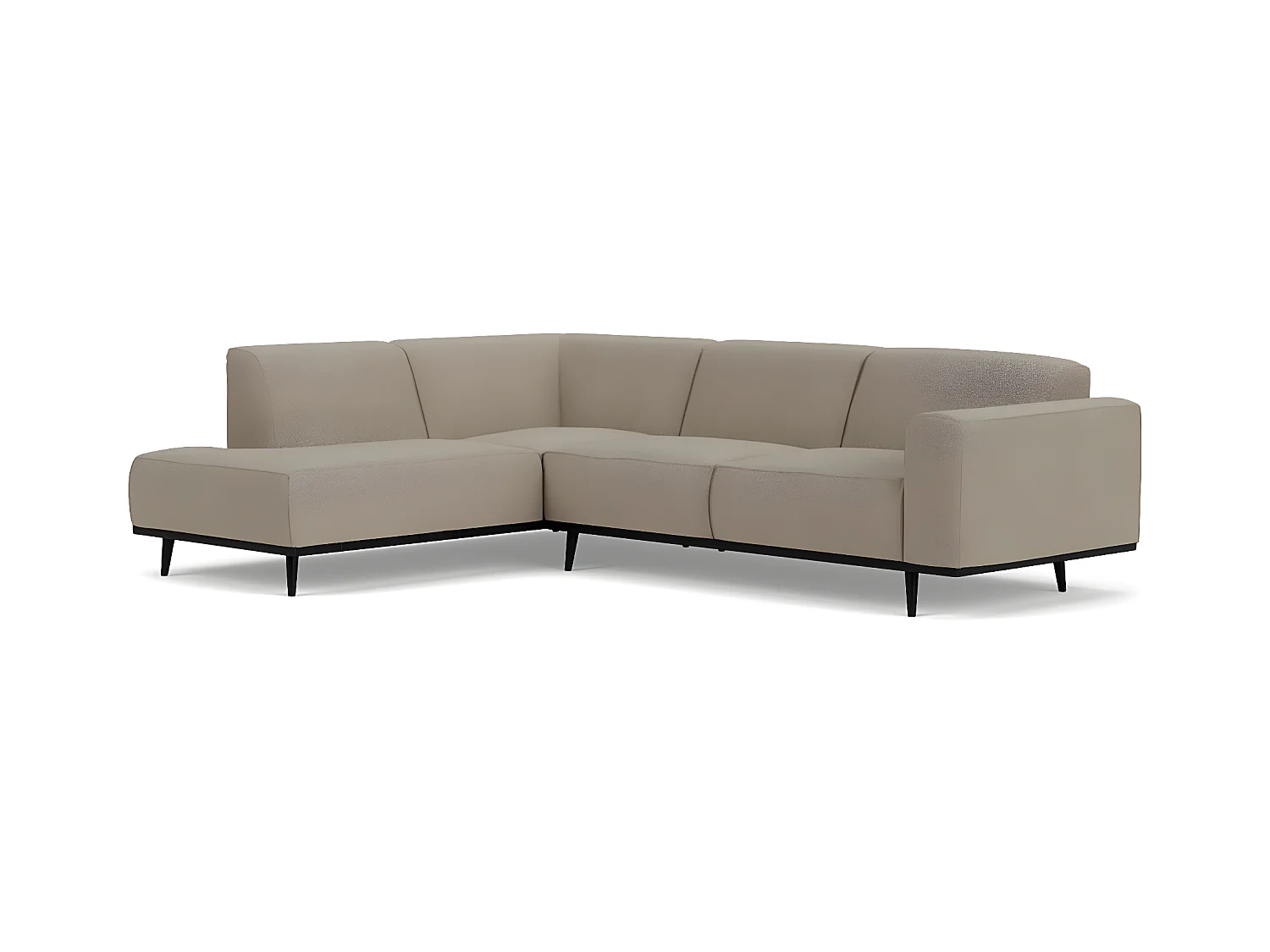 STATEMENT - Ecksofa links 4-Sitzer Stoff beige