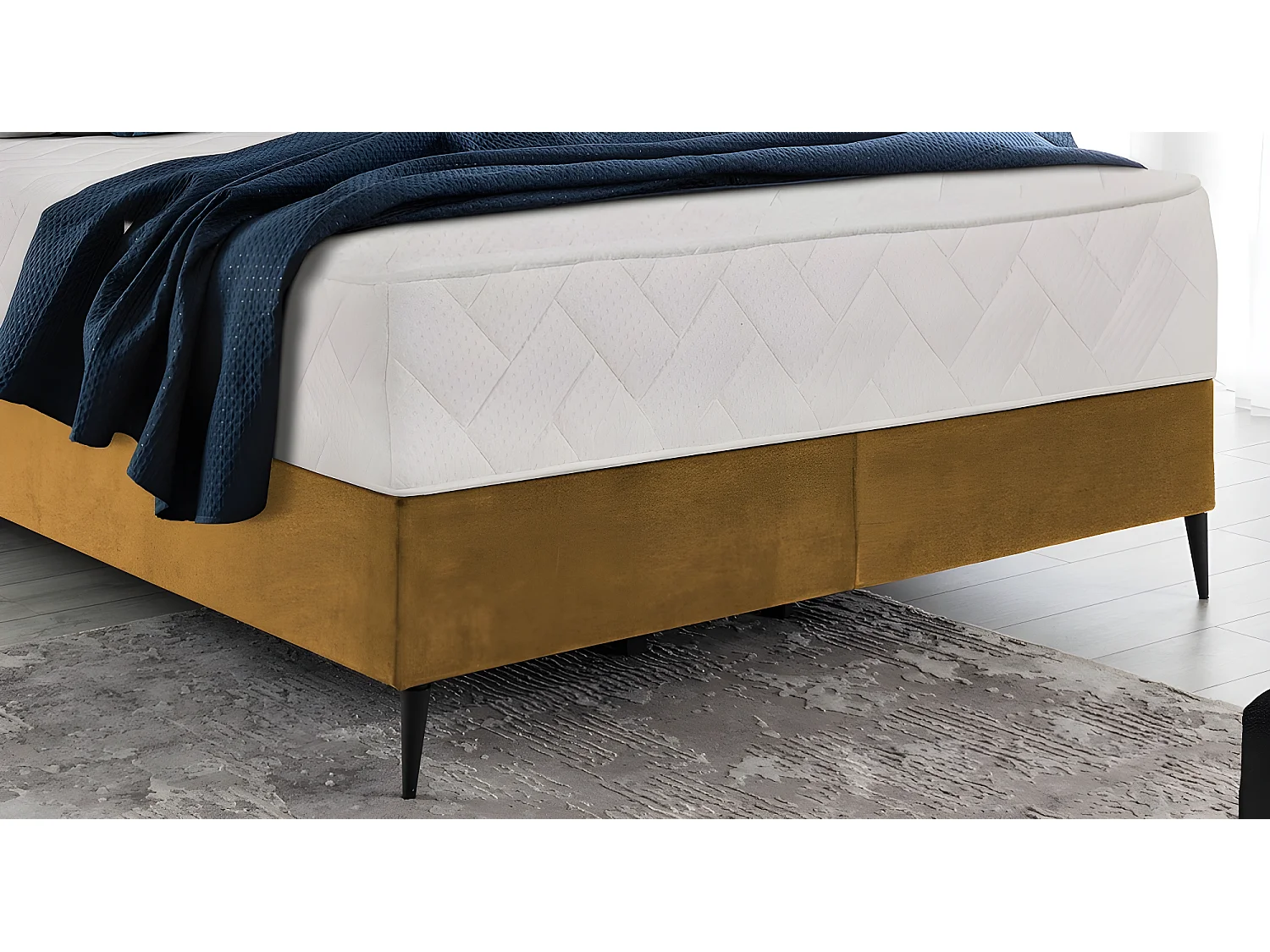 Ensemble lit + sommier + matelas tissu velours cuivre - 160x200 cm - BLASIO de VENESETTI