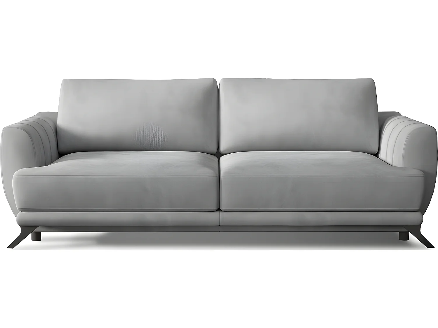 Canapé 3/4 places convertible - GRIS - en tissu velours de qualité luxe, MEGANE