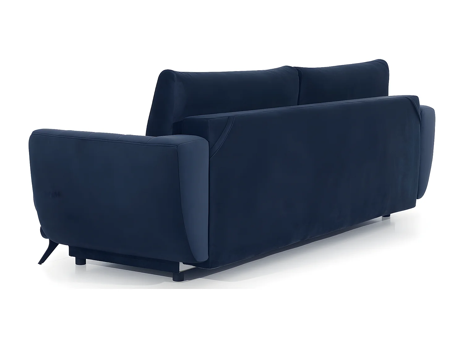 Canapé 3/4 places convertible - bleu foncé - en tissu velours de qualité luxe, MEGANE