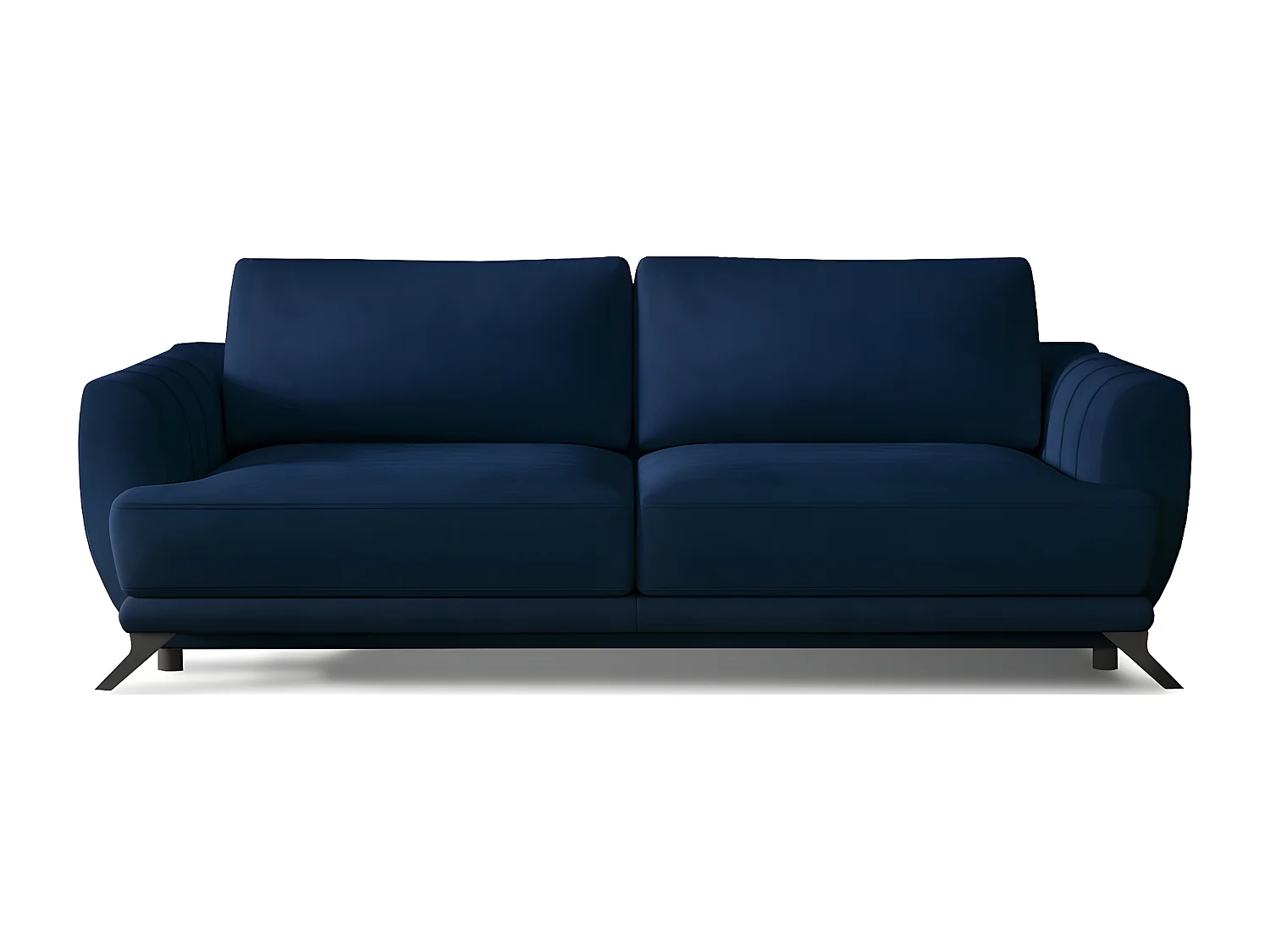 Canapé 3/4 places convertible - bleu foncé - en tissu velours de qualité luxe, MEGANE