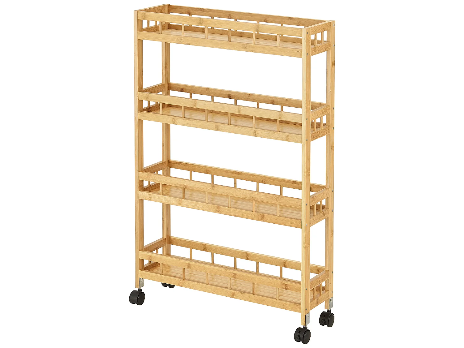 Chariot de rangement Pyhäjoki à 4 niveaux 96 x 60 x 18 cm [en.casa]