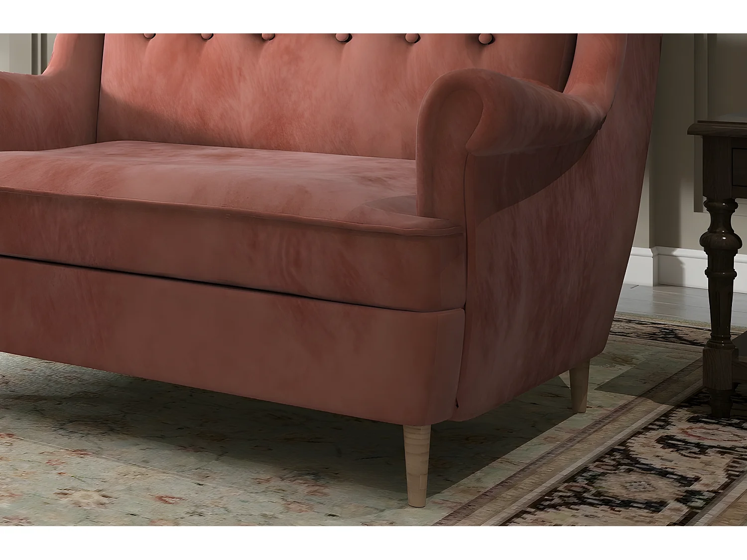 Canapé 2 places en tissu de catégorie Luxe, couleur brique - ARNAUD