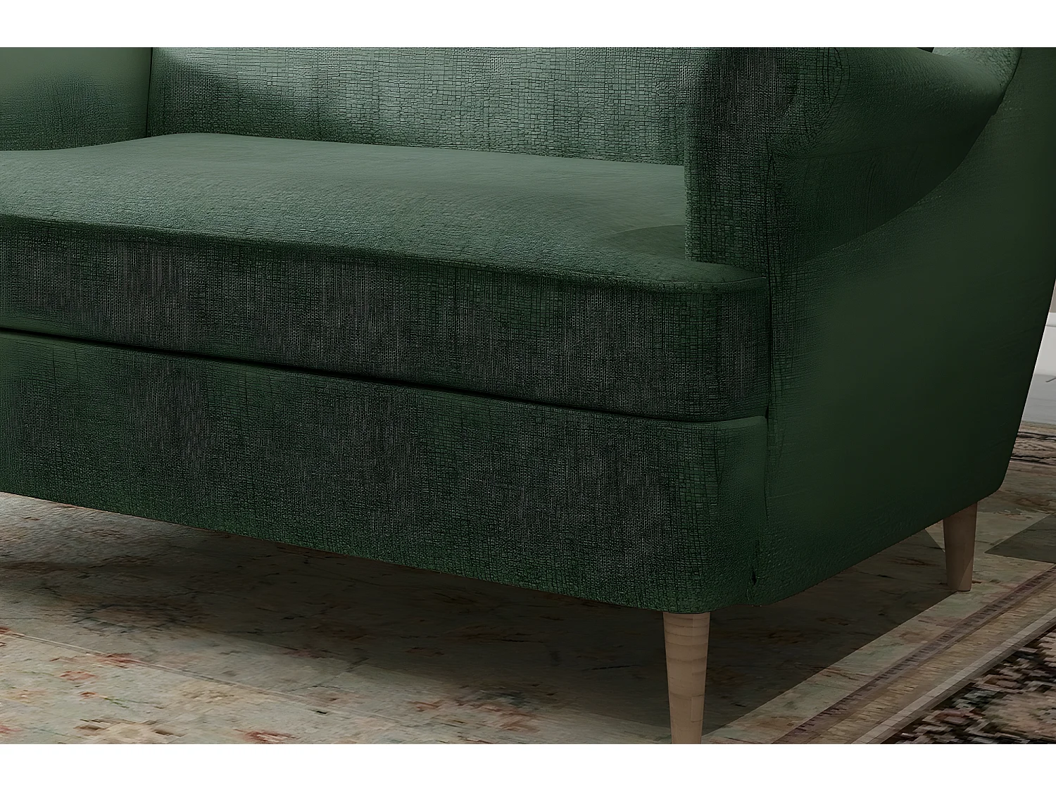 Canapé 2 places en tissu de catégorie Luxe, Vert - ARNAUD