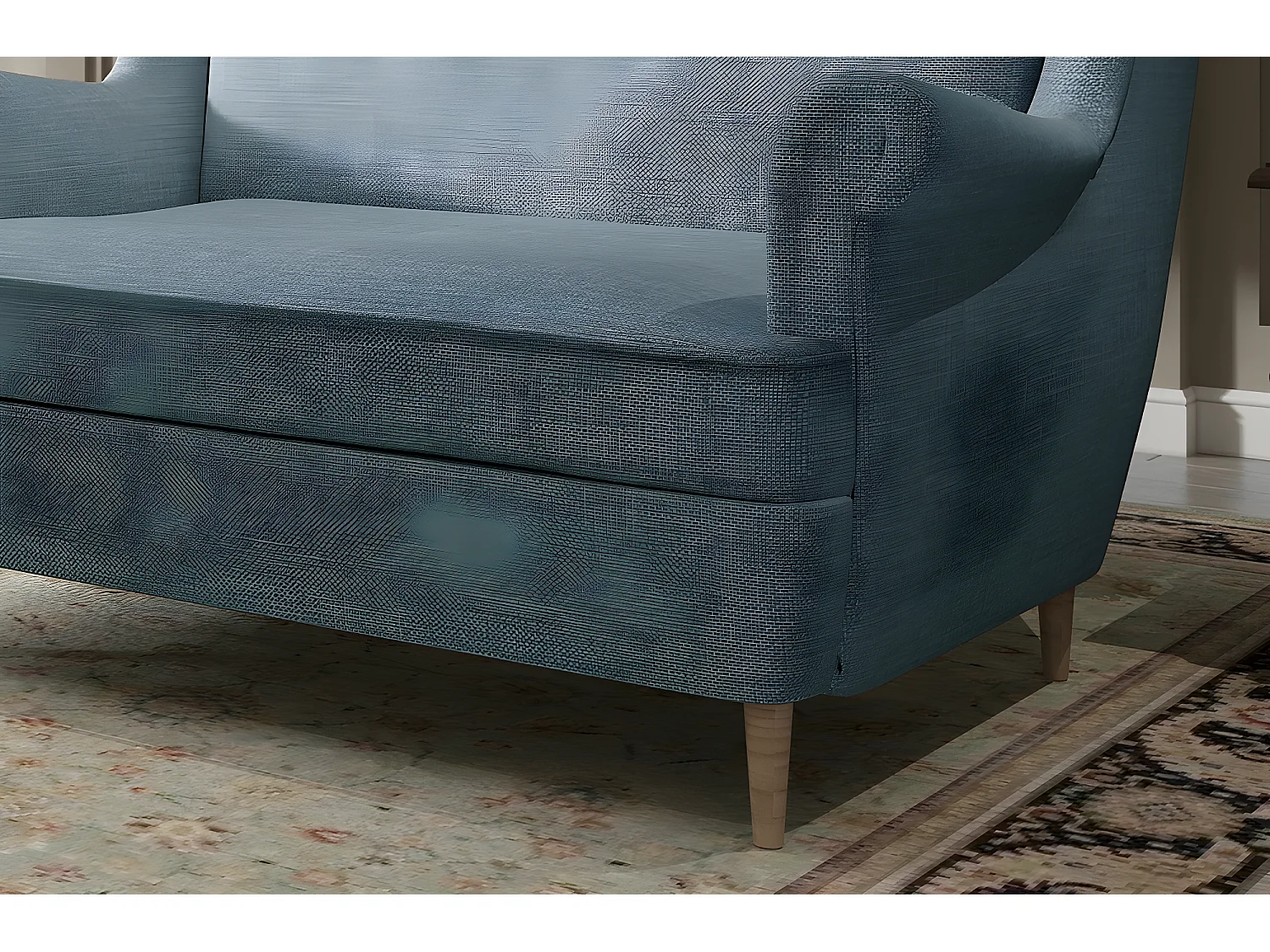 Canapé 2 places en tissu de catégorie Luxe, Bleu clair - ARNAUD