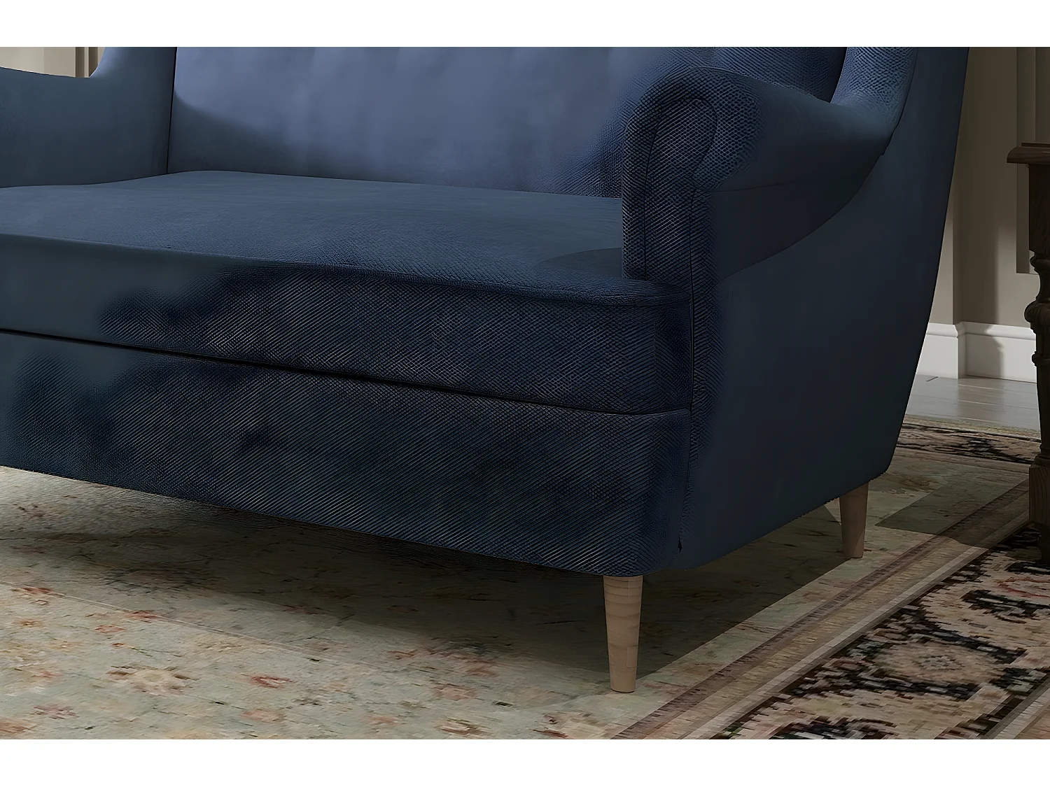 Canapé 2 places en tissu de catégorie Luxe, Bleu - ARNAUD