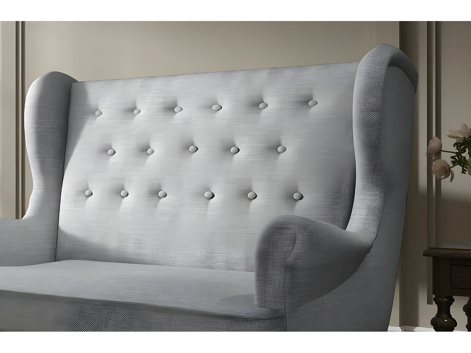 Canapé 2 places en tissu de catégorie Luxe, Gris - ARNAUD