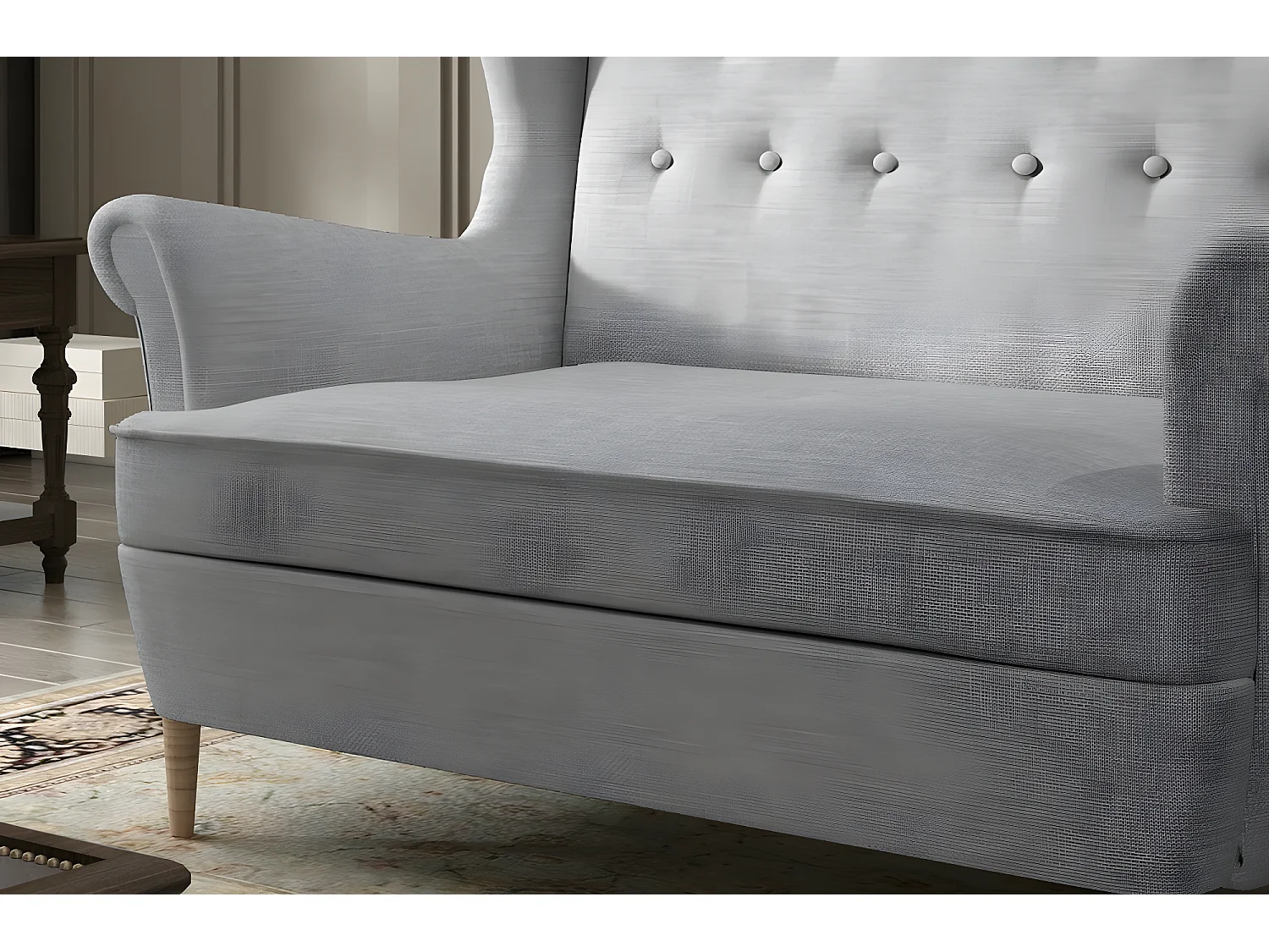 Canapé 2 places en tissu de catégorie Luxe, Gris - ARNAUD