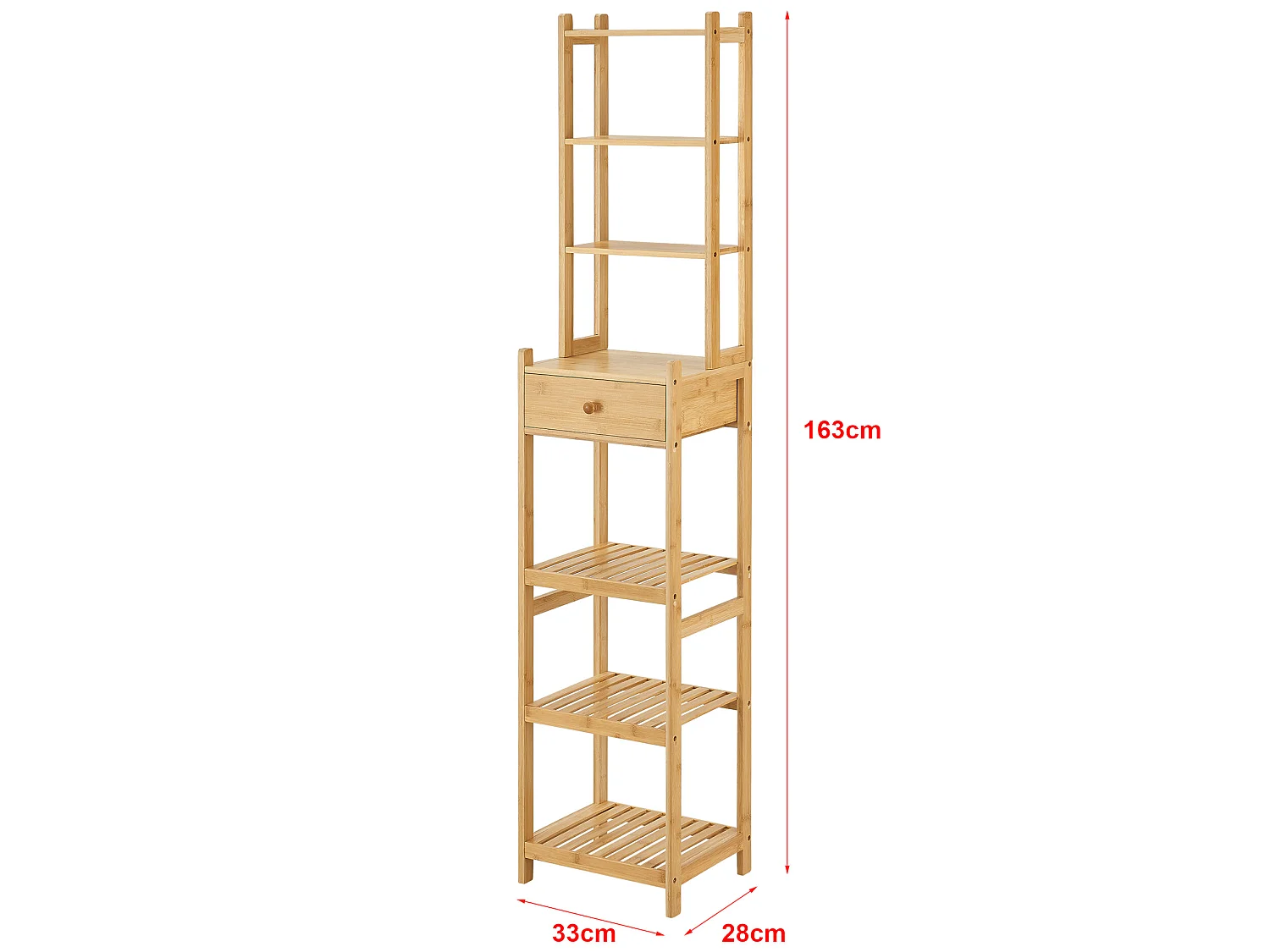 Étagère de rangement Siilinjärvi à 7 niveaux avec tiroir 163 x 33 x 28 cm [en.casa]