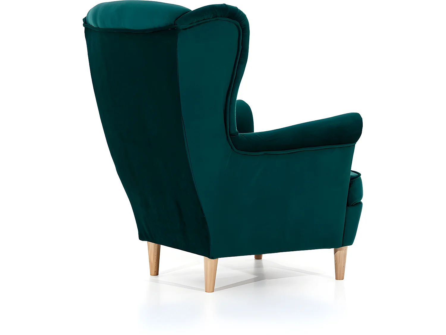 Fauteuil 1 place en tissu velours catégorie luxe, vert foncé, ARNAUD