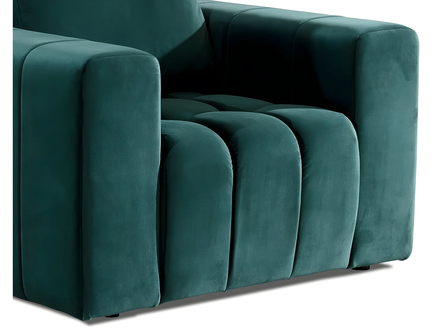 Fauteuil 1 place en tissu velours catégorie luxe, vert, LAZINO