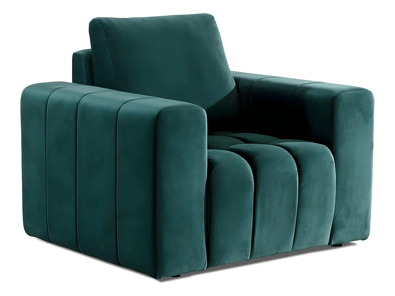 Fauteuil 1 place en tissu velours catégorie luxe, vert, LAZINO