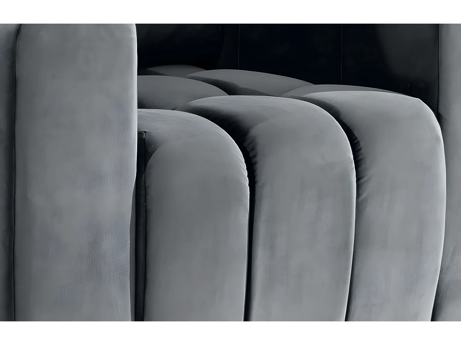 Fauteuil 1 place en tissu velours catégorie luxe, gris, LAZINO