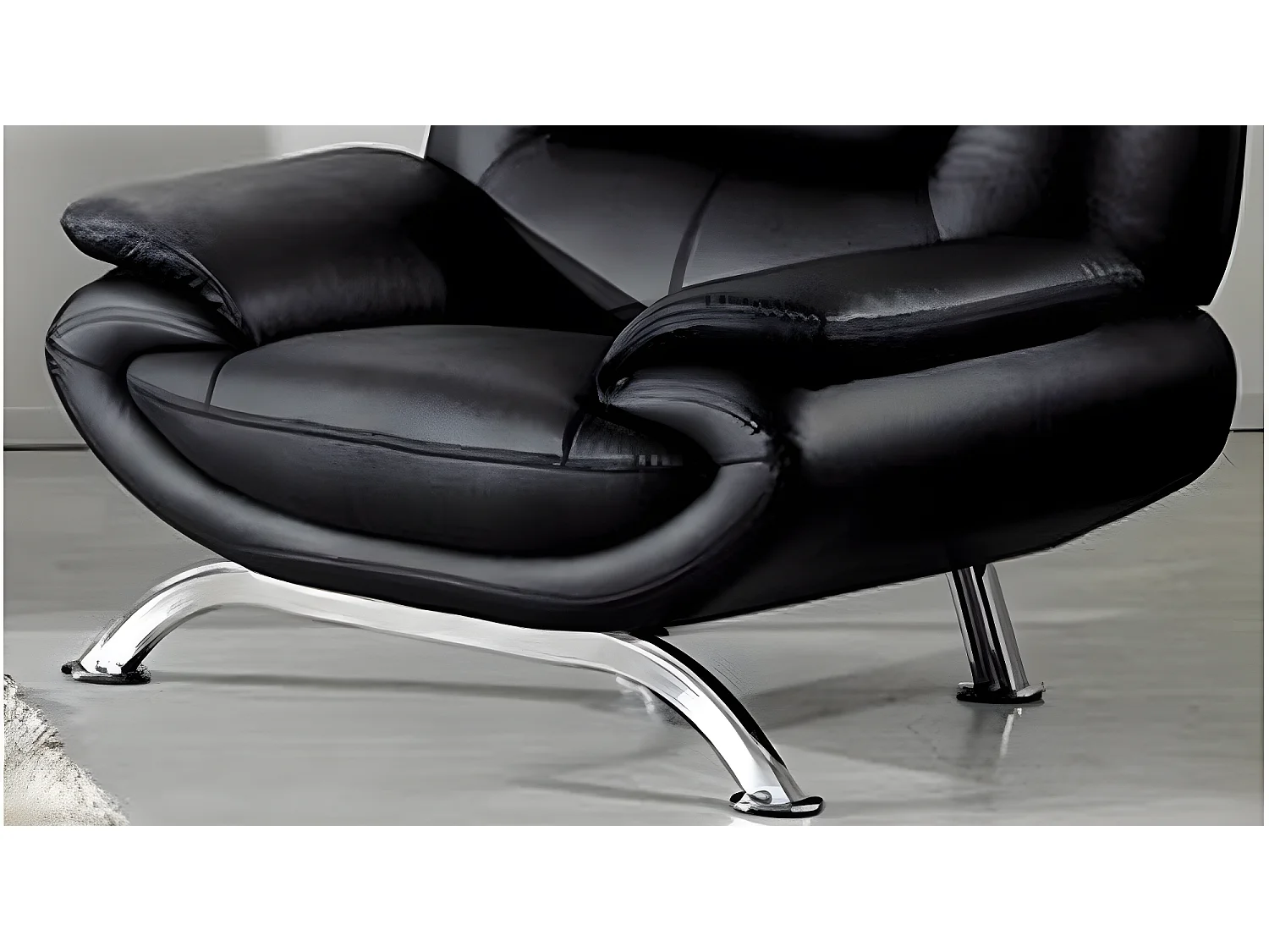 Fauteuil 1 place en cuir italien JONAH, noir
