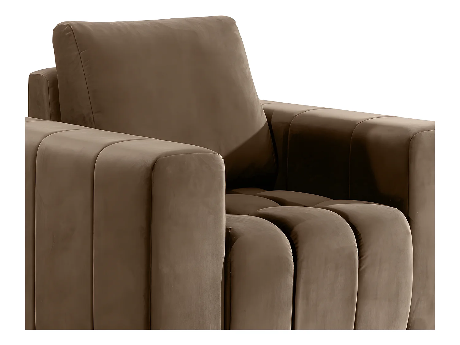 Luxe fluwelen fauteuil, comfortabel en elegant met hoge armleuningen en houten poten