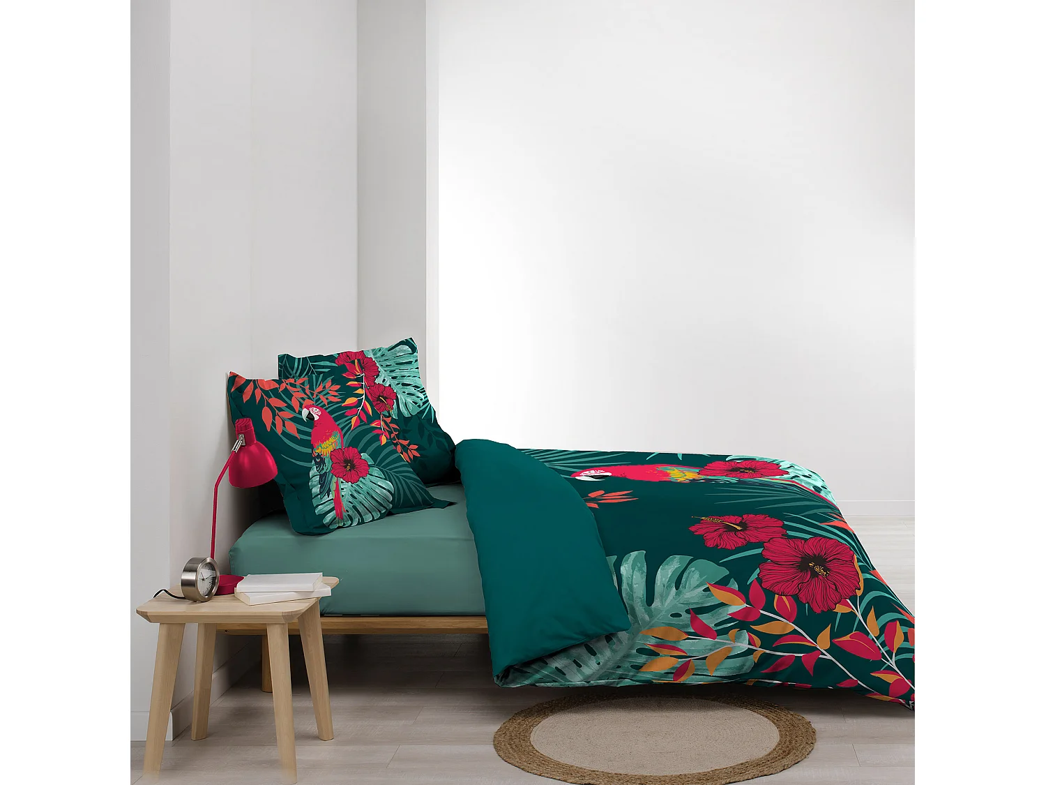 Parure housse couette 240x220 cm Perroquet Caracas
