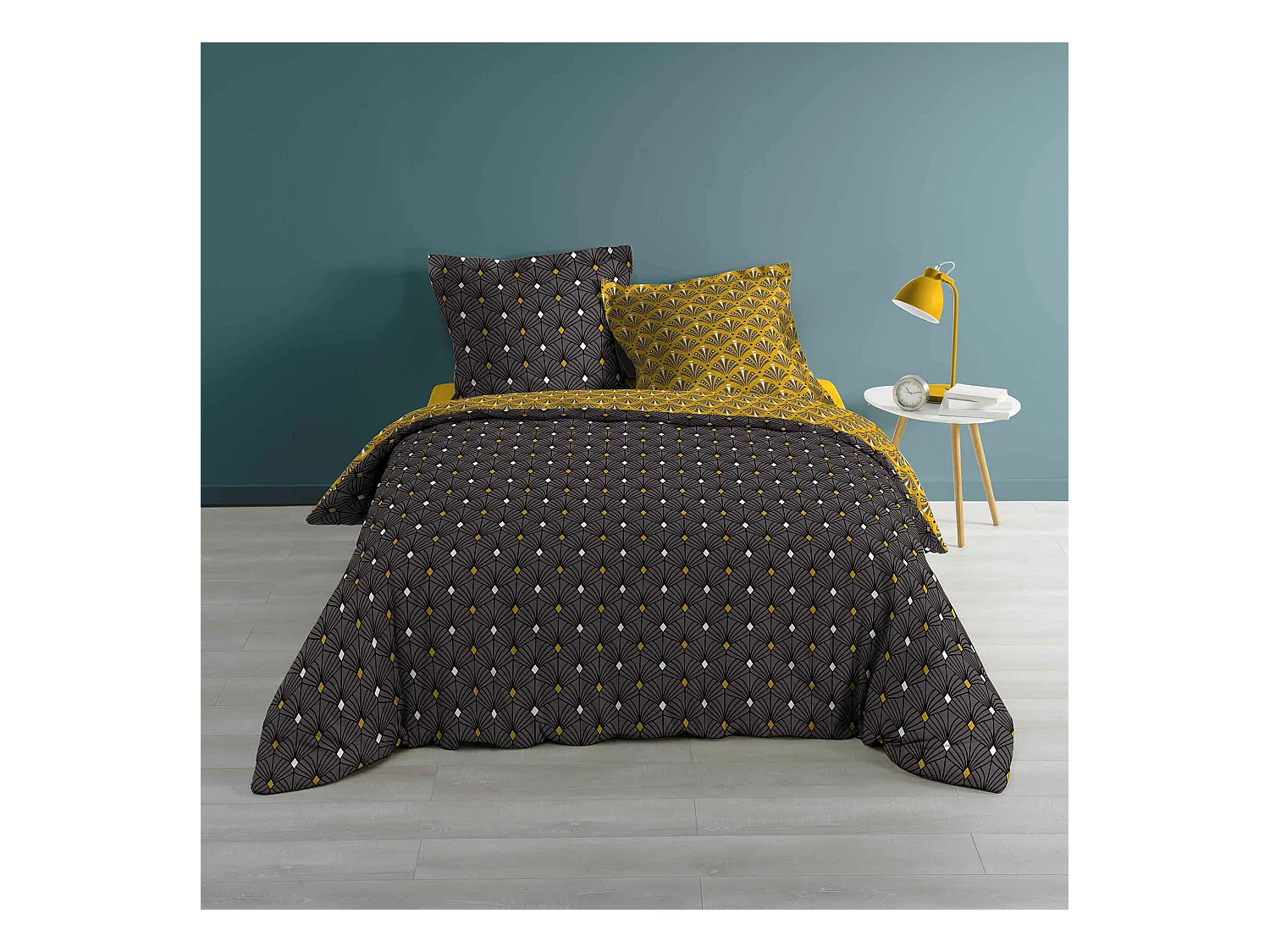Parure housse couette 240x220 cm Melo gris