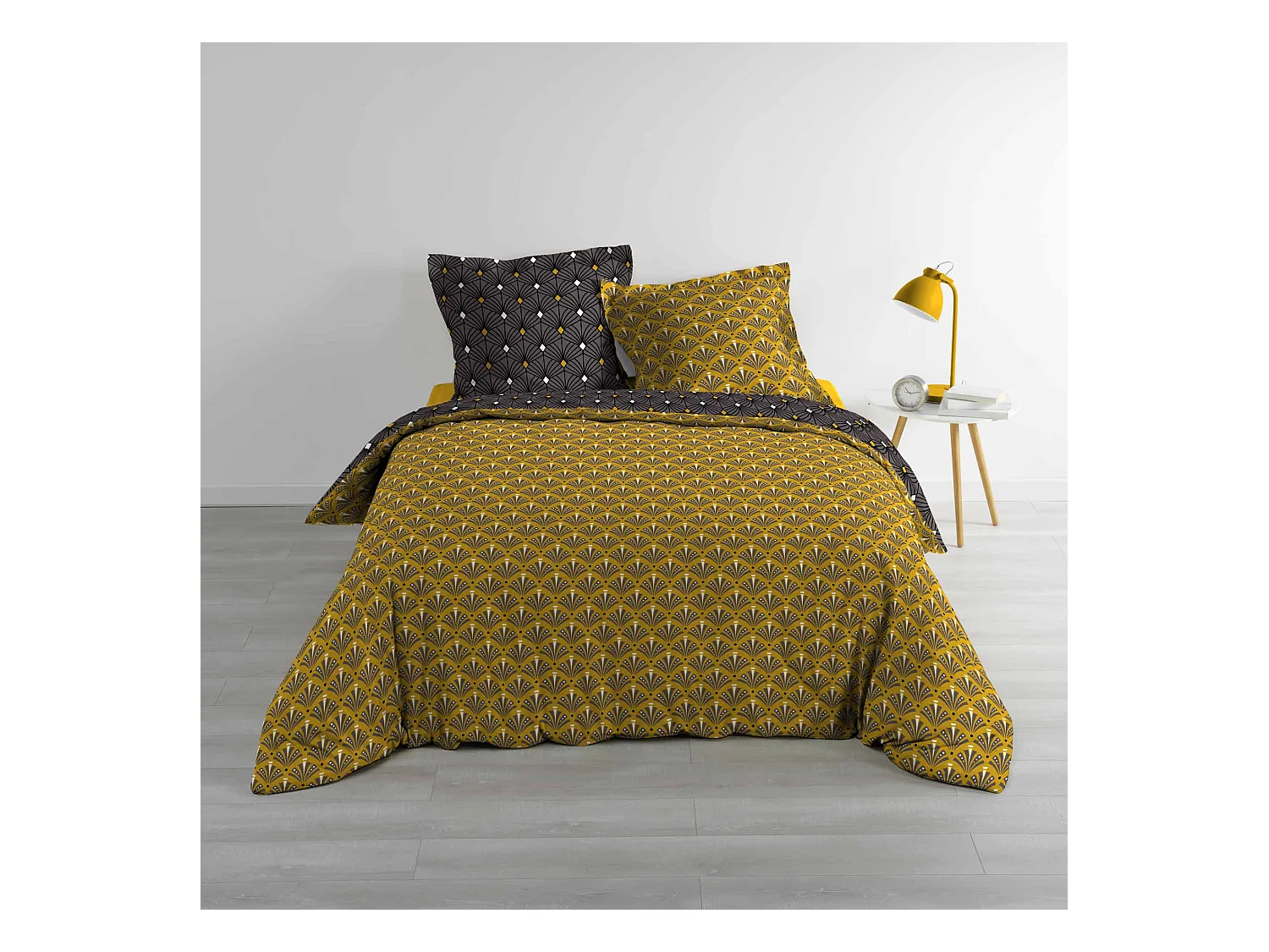 Parure housse couette 240x220 cm Melo gris