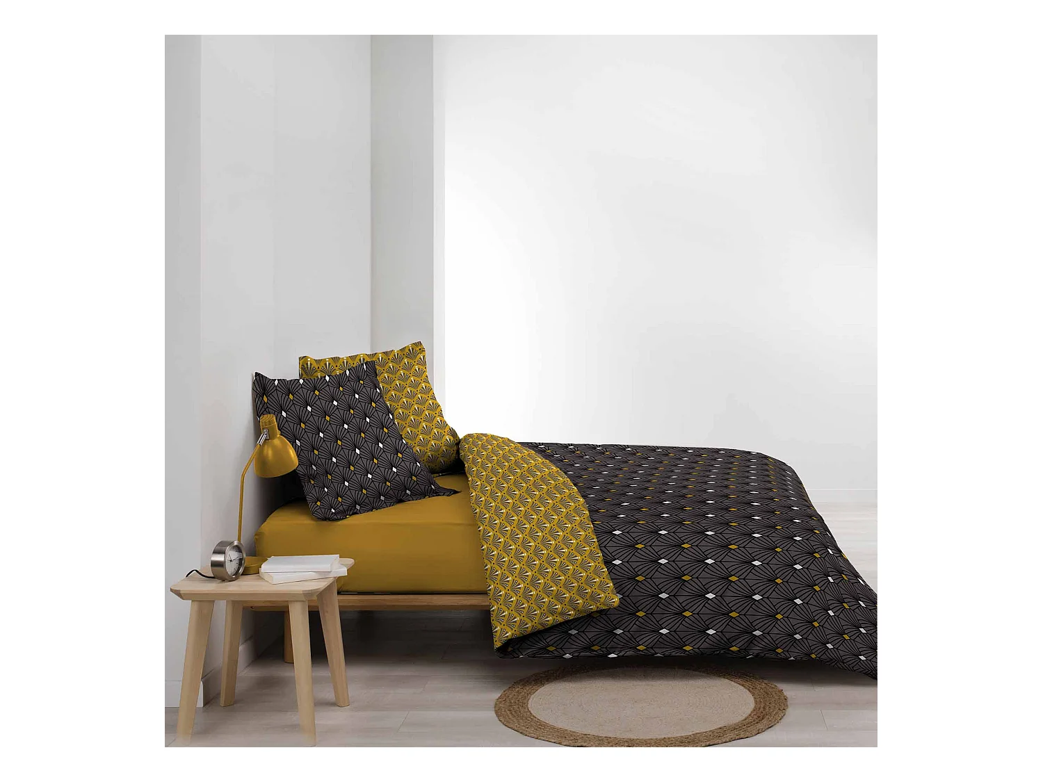Parure housse couette 240x220 cm Melo gris
