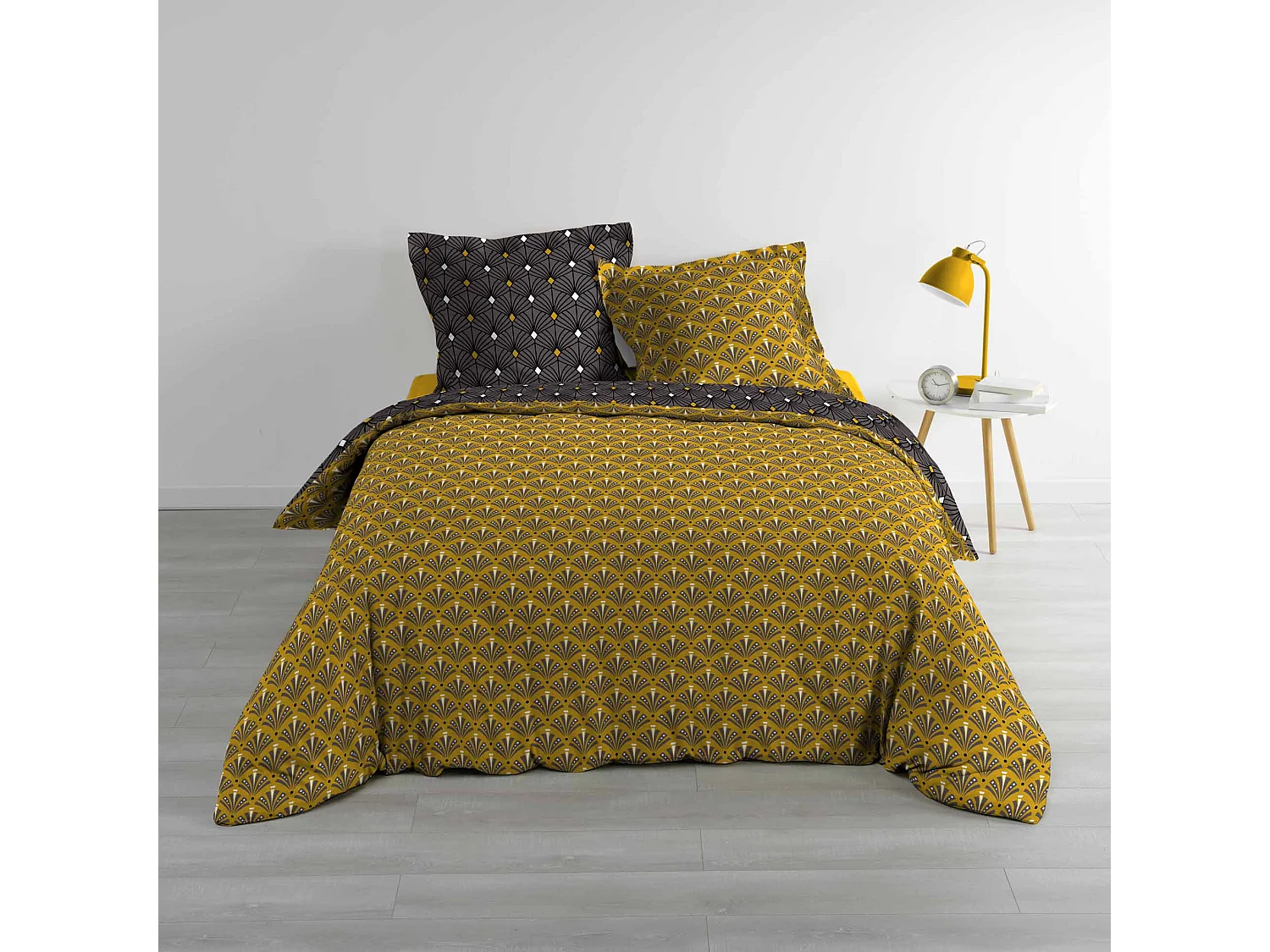 Parure housse couette 240x220 cm Melo gris