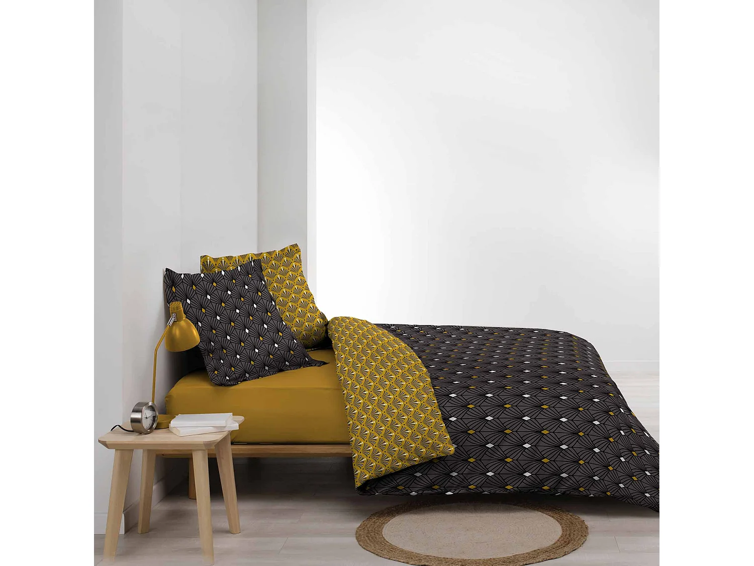 Parure housse couette 240x220 cm Melo gris