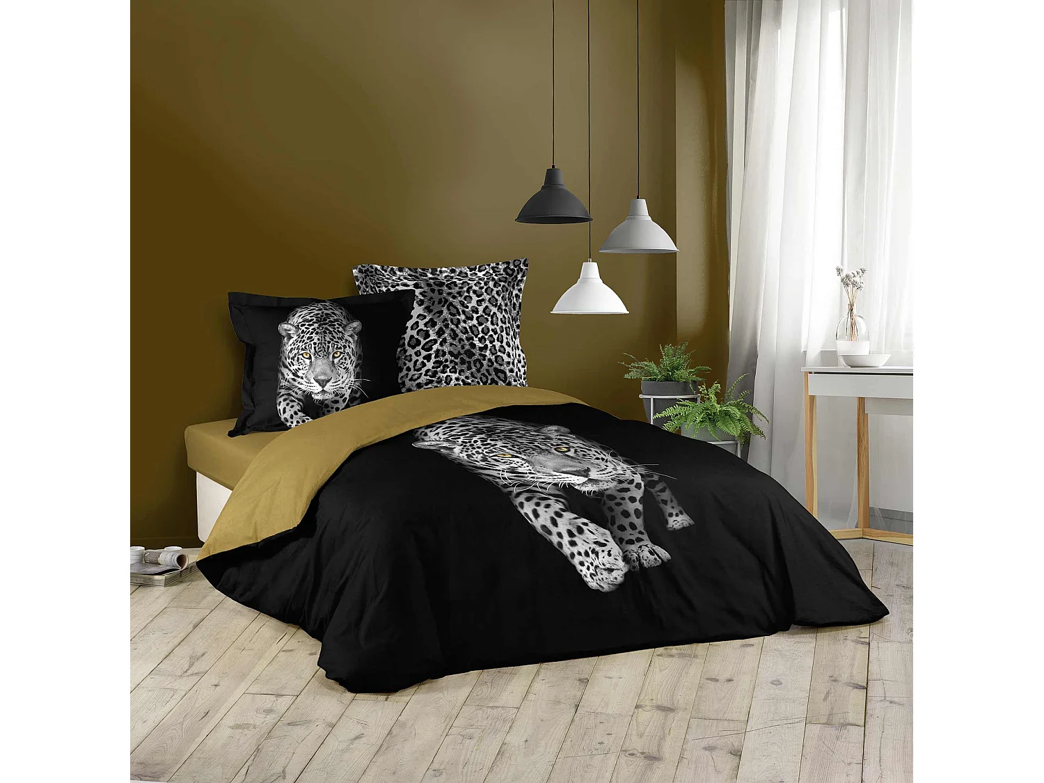Parure housse couette 240x220 cm Panthere