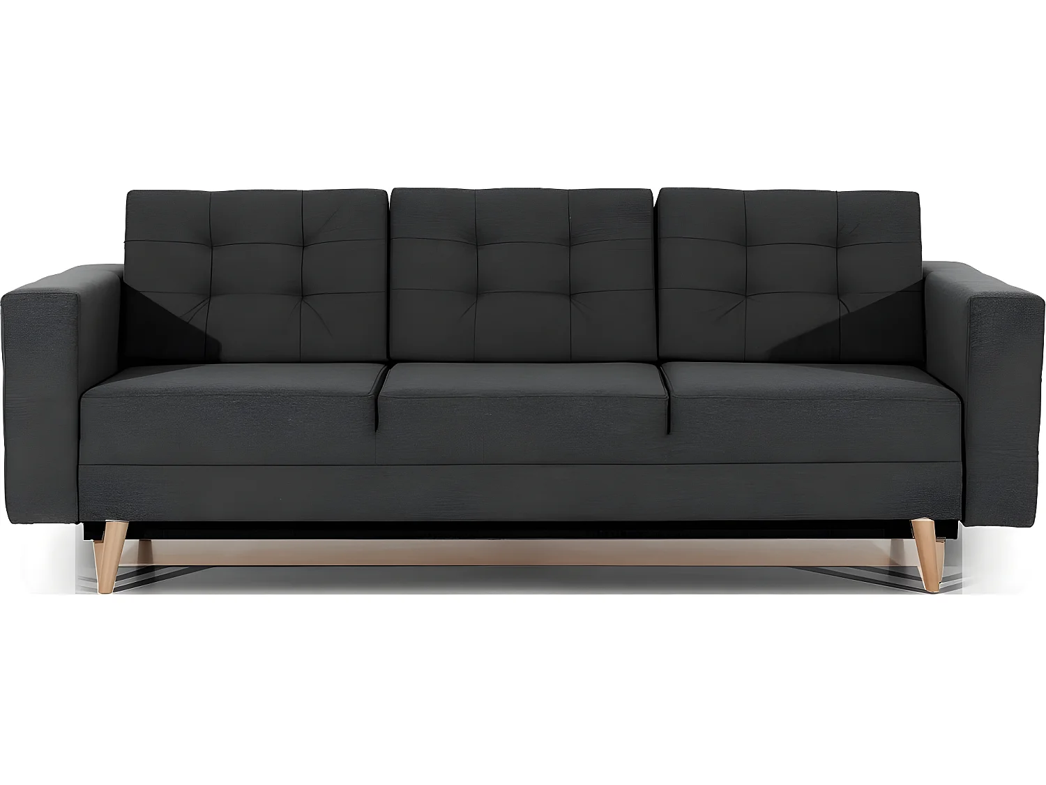 Canapé 3 places convertible - en tissu de qualité gris foncé, ASVENA