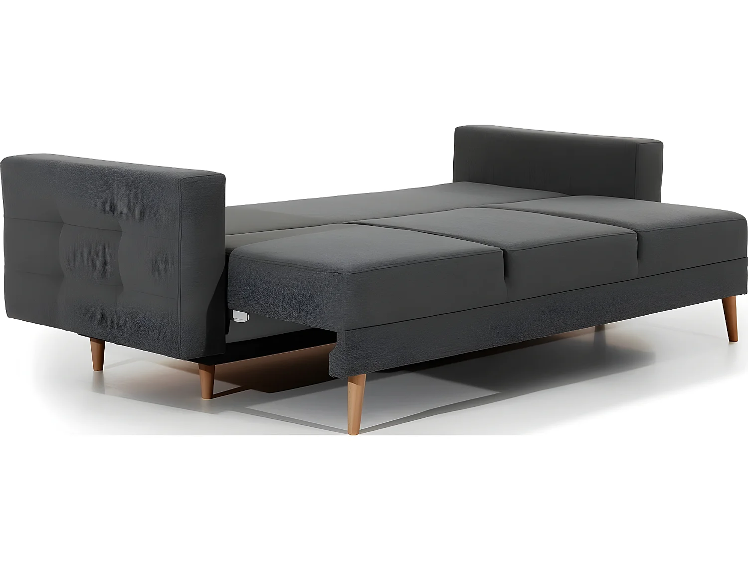 Canapé 3 places convertible - en tissu de qualité gris foncé, ASVENA