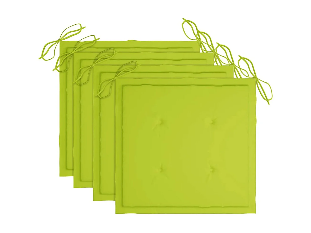 Conjunto de 4 cadeiras de jardim empilháveis com almofadas, teca maciça