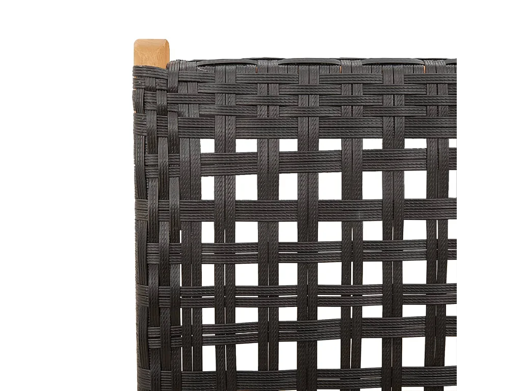 Gartenliegestühle 4er Set Schwarz Rattan Massivholz