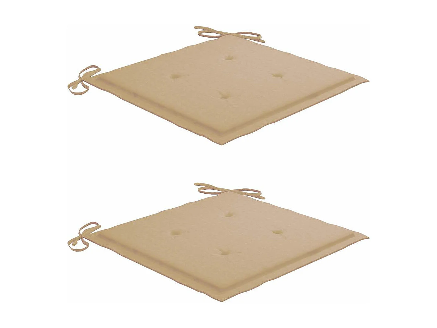 Set di 2 sedie da giardino e cuscini beige Legno massello di teak