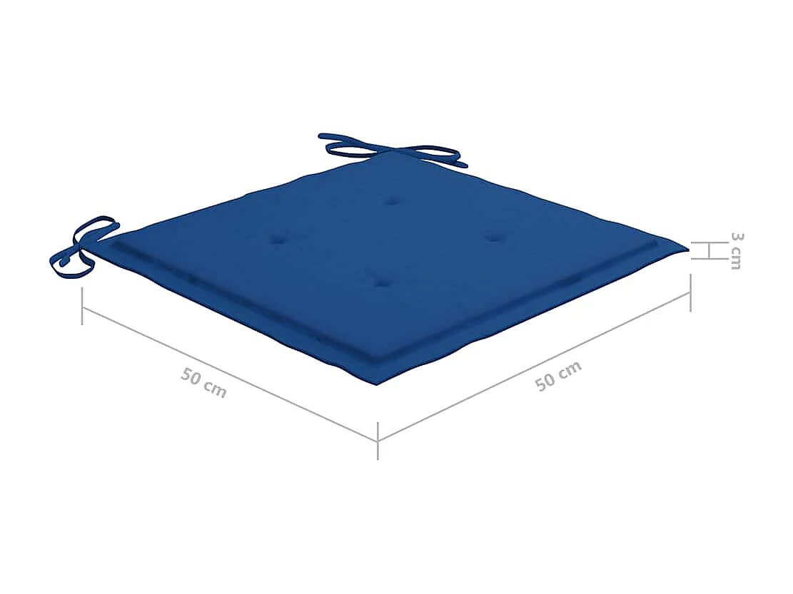 Conjunto de 2 cadeiras de jantar de jardim com almofadas em acácia maciça