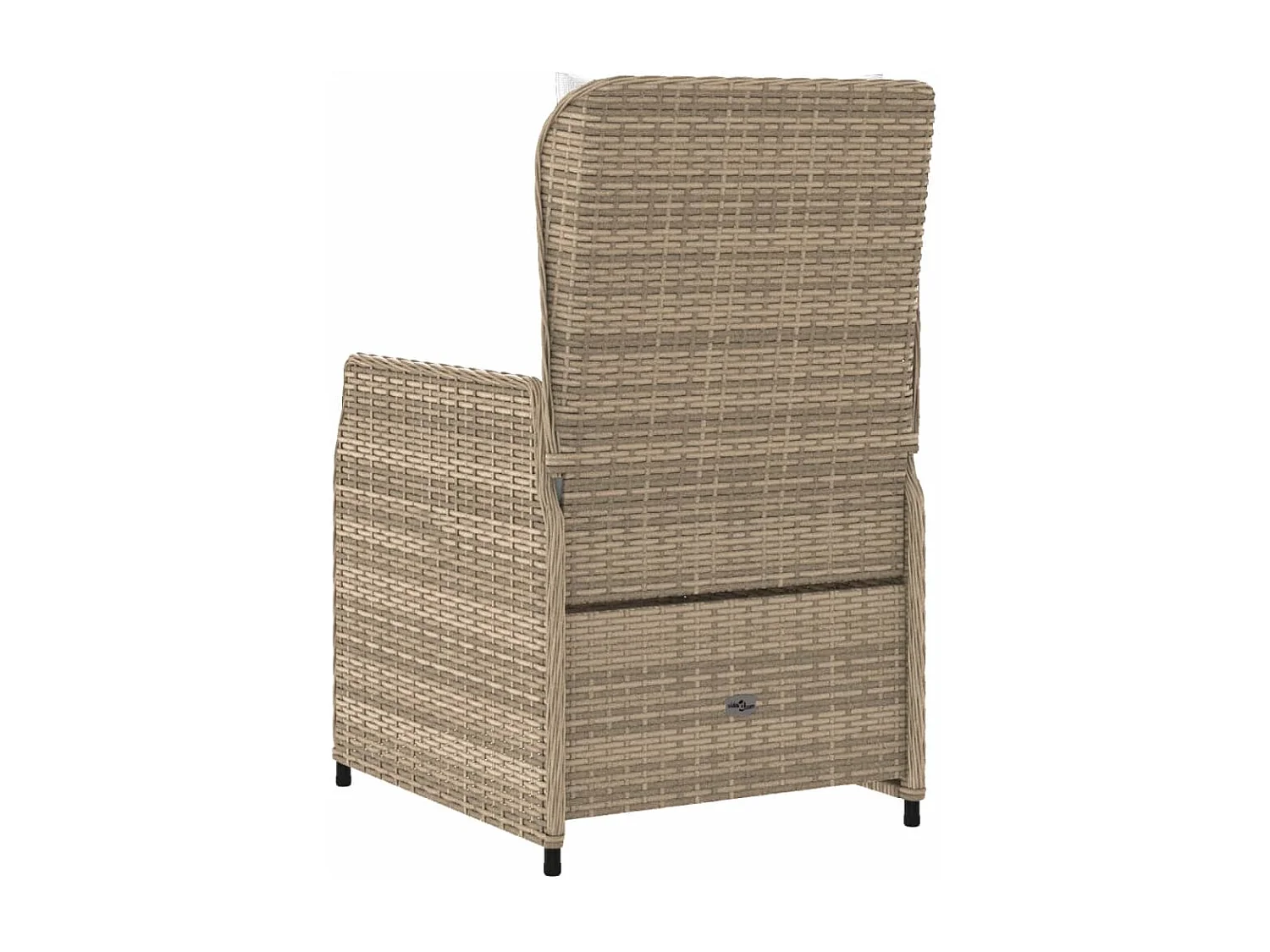 Set di 2 sedie da giardino reclinabili in resina intrecciata beige