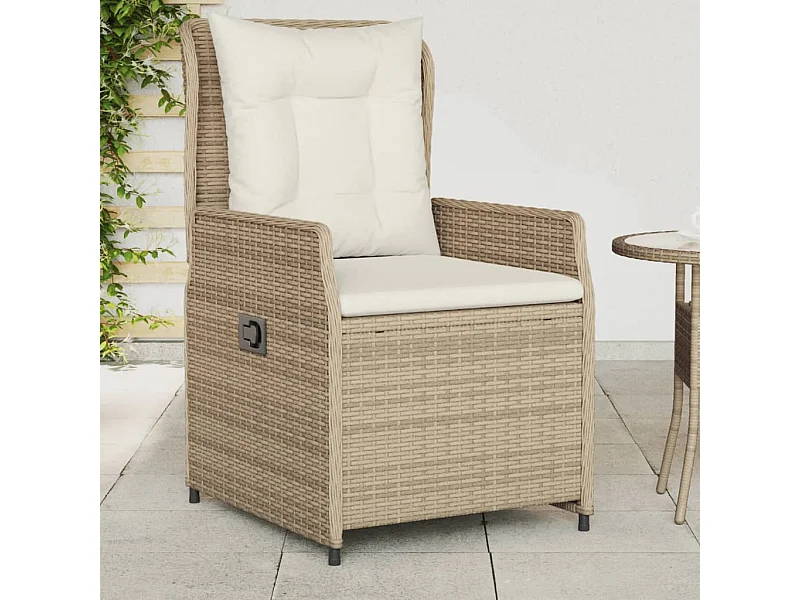 Chaises inclinables de jardin lot de 2 beige résine tressée