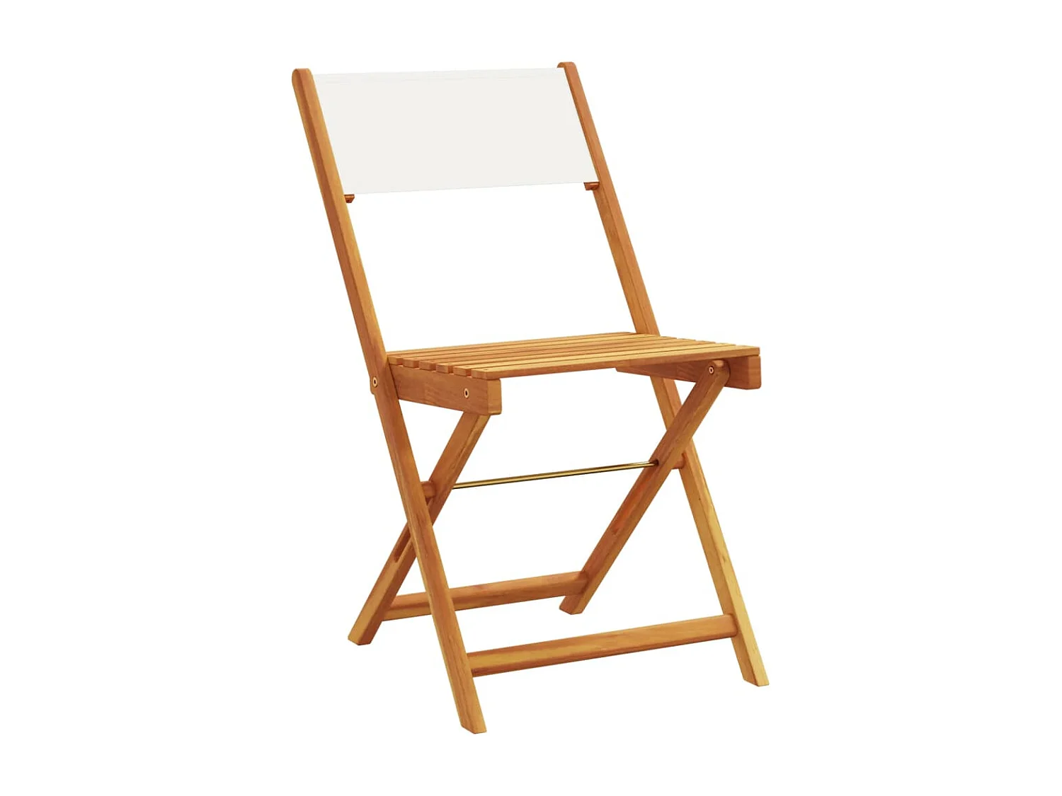 Juego de 2 sillas de bistró en madera de acacia color blanco crema y tela