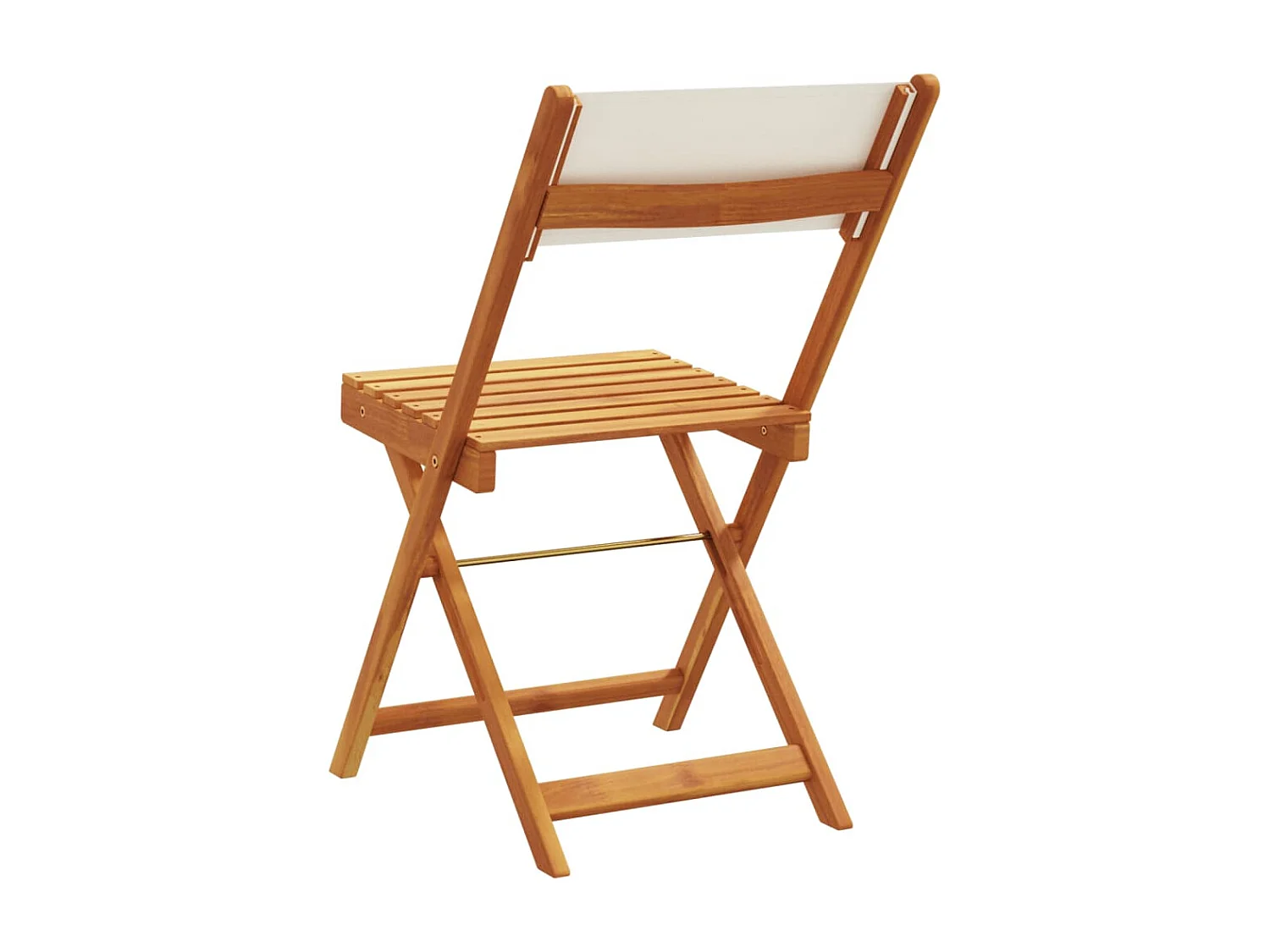 Juego de 2 sillas de bistró en madera de acacia color blanco crema y tela