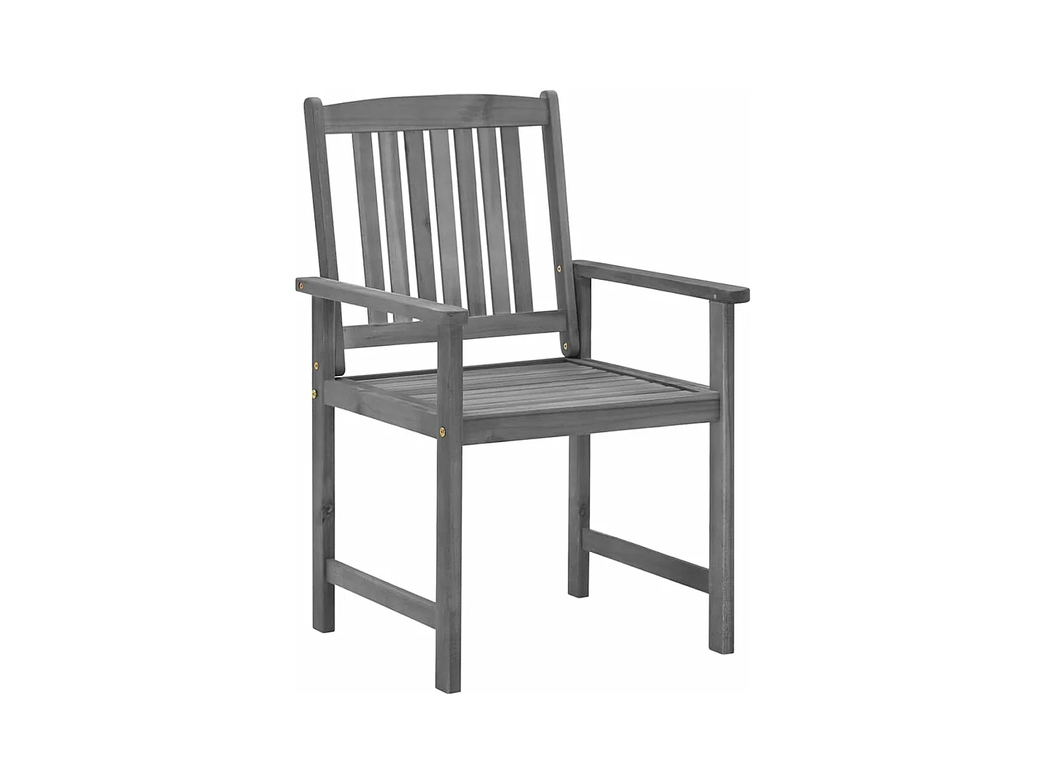 Set di 4 sedie e cuscini da giardino in legno massello di acacia grigio